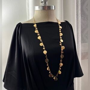 Kate Spade 34" Gold Disc Necklace, VGUC